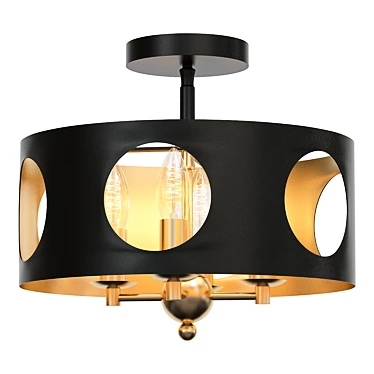 Sleek Black Gold Convertible Light 3D model image 1 