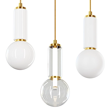  Modern Glass Pendant Light Collection 3D model image 1 