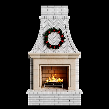 Winter Glow Outdoor Fireplace 3D model image 1 