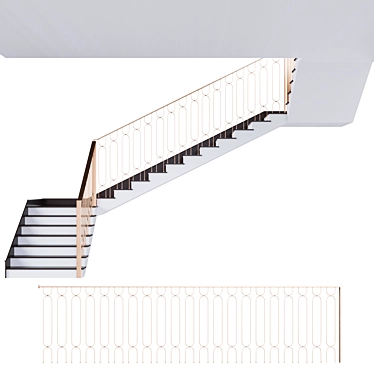 Art Deco Style Staircase 3D model image 1 