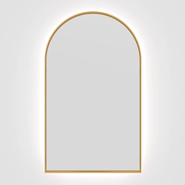 Goldi Brass Framed Arch Mirror 3D model image 1 