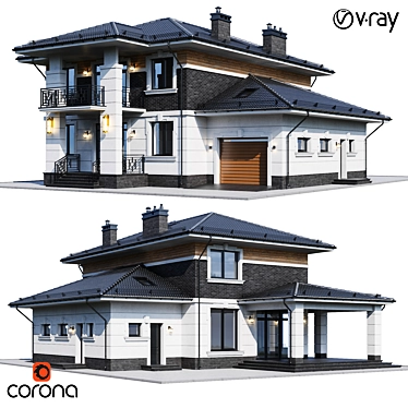 Luxury Modern House Model 3D model image 1 