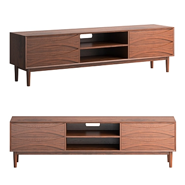 Danish Walnut Media Console 3D model image 1 