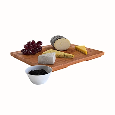 Gourmet Cheese and Fruit Set 3D model image 1 