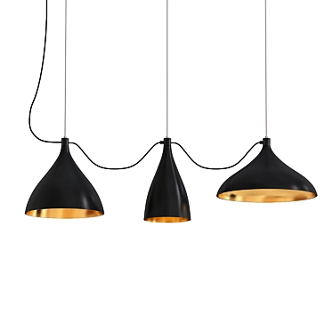 Modern Swell String Pendant Light 3D model image 1 