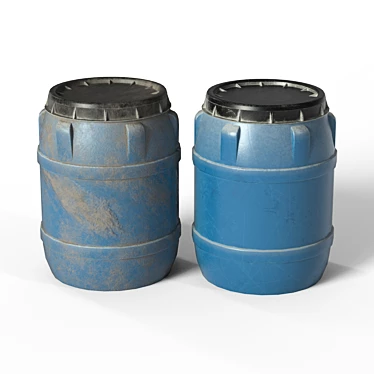 Realistic Lowpoly Plastic Barrel Collection 3D model image 1 