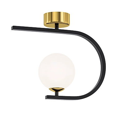 Modern Brass Flush Mount Light 3D model image 1 