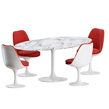 Modern Knoll Tulip Dining Set 3D model image 1 