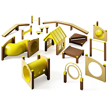 Canine Agility Park Equipment Set 3D model image 1 