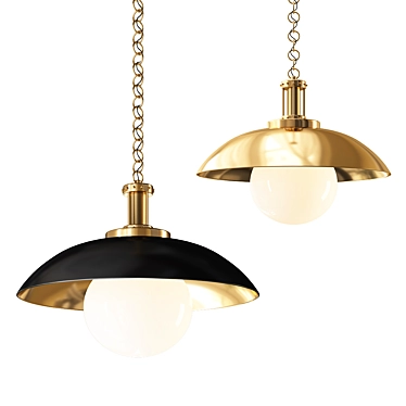 Vintage Industrial Pendant Light 3D model image 1 