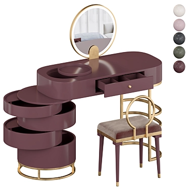  Modern Makeup Vanity Set 3D model image 1 