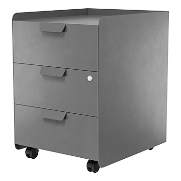 Compact Rolling 3-Drawer Chest 3D model image 1 