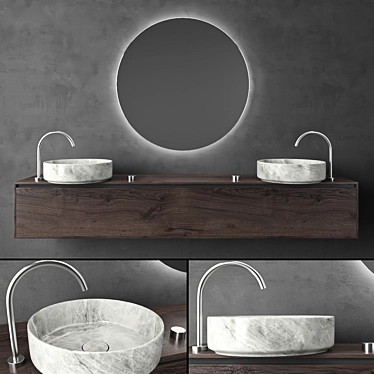 Modern Bathroom Set 3D Model 3D model image 1 