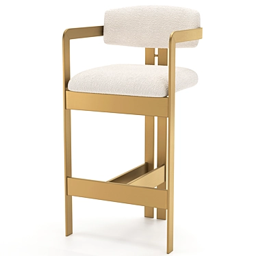 Vintage Style Brass Bar Stool 3D model image 1 