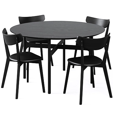 Rowico Home Colton Black Dining Set 3D model image 1 