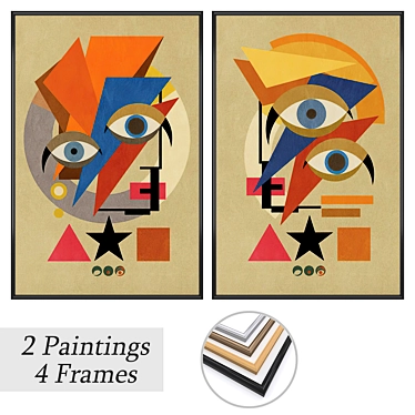 Artwork Set with Multiple Frames 3D model image 1 