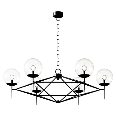 Chandelier MODERN PYRAMID GLASS GLOBES CHANDELIER SKU CH14223 BK lamp