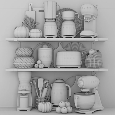 Premium Kitchen Appliance Set 3D model image 1 