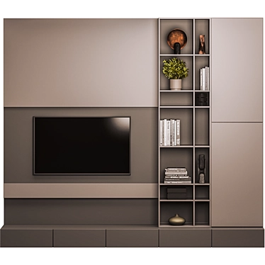 Modern TV Wall Unit 03 3D model image 1 