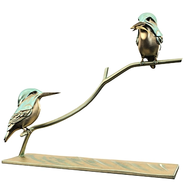 Elegant Kingfisher Sculpture, Handcrafted 3D model image 1 