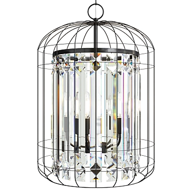 Glam Bird Cage Crystal Chandelier 3D model image 1 