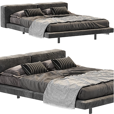 Modern Zenit Bed in Millimeters 3D model image 1 