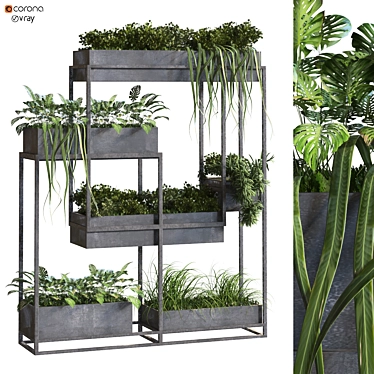 Modern Vertical Plant Set 307 3D model image 1 