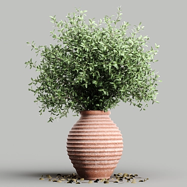 Purple Willow Clay Pot 3D 3D model image 1 