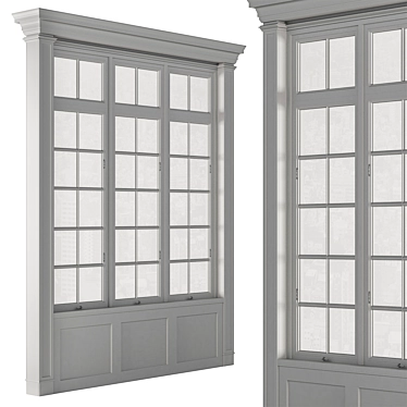 Elegant White Window Set 3D model image 1 