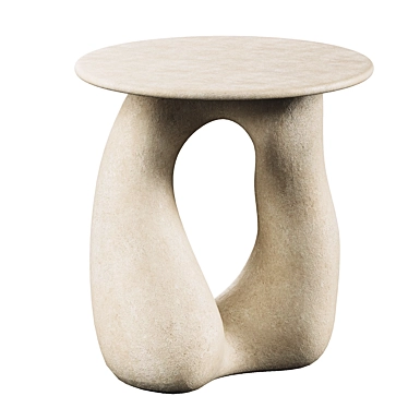 Handsculpted Sandstone Gabrielle Side Table 3D model image 1 