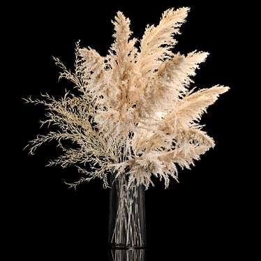 Bouquet of white lush pampas grass dried flower in a vase of pampas Cortaderia, solidago. 241.