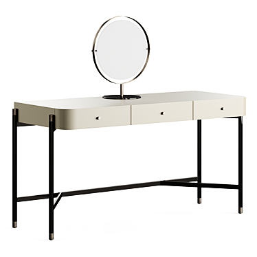 Luxury Rosie Dressing Table in Washed Veneers Wood 3D model image 1 