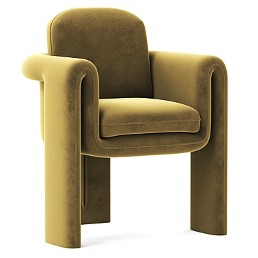 Luxurious Velvet Floria Armchair 3D model image 1 