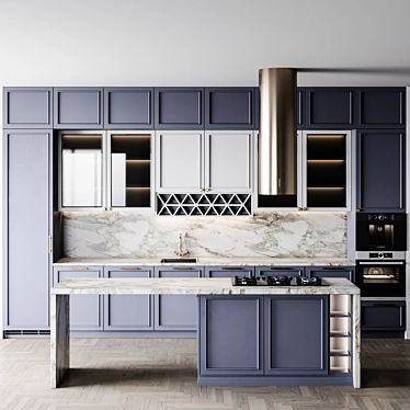 Versatile Neoclassic Kitchen Unit 3D model image 1 