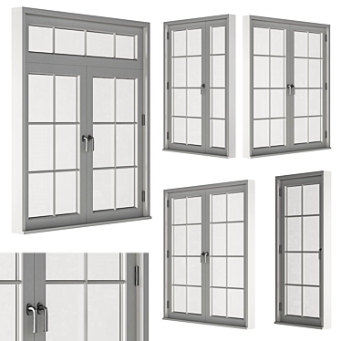  Modern White Window with Frame 3D model image 1 