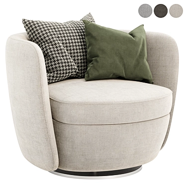 Luxury Comfort Swivel Armchair 3D model image 1 