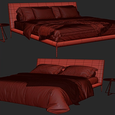 Modern Atoll Bed 3D Model 3D model image 1 