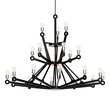 Modern Plywood Chandelier 3D model image 1 