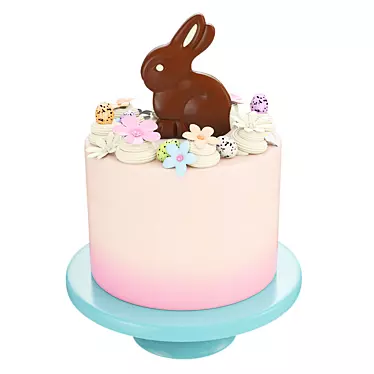 Easter Cake with Chocolate Bunny 3D model image 1 