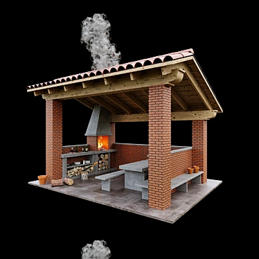 Gazebo BBQ Combo 2017 Kit 3D model image 1 