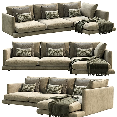 Stylish Long Island Sofa Model 3D model image 1 