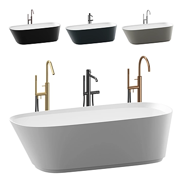 Neb Bathtub Suite with CEA Mixers 3D model image 1 