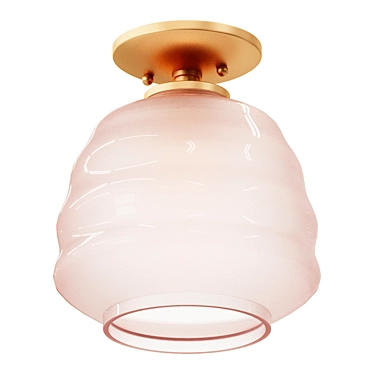 Milk Glass Hive Ceiling Light 3D model image 1 