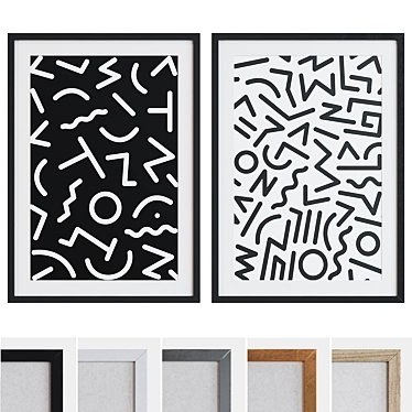 Modern Abstract Picture Frame Set 3D model image 1 