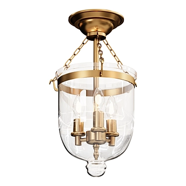 Chandelier MINI SMOKEBELL SEMI-FLUSH CEILING LANTERN SKU FM10011 AB lamp