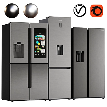 Samsung Tri-Fridge Combo Pack 3D model image 1 