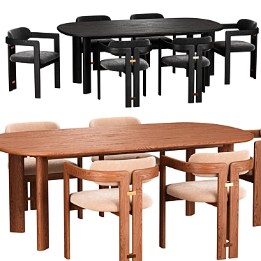 Modern Dining Set 3D Model 3D model image 1 