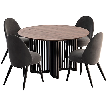 Modern Dining Set: Table Zaragoza & Chair Identities 3D model image 1 