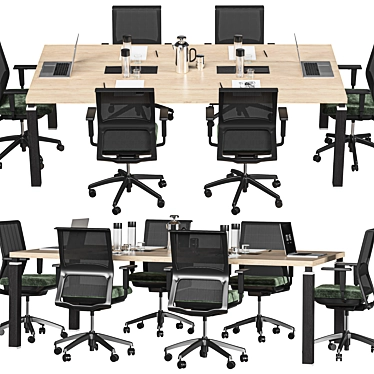 Modern Designer Office Conference Table 3D model image 1 