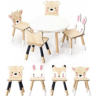 Enchanted Forest Animal Chairs 3D model image 1 